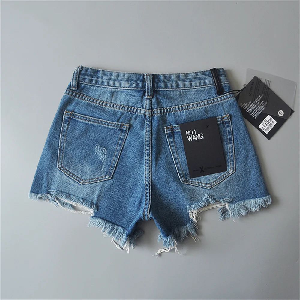 2024 Summer denim shorts for women black jeans shorts women distressed short mujer white jean shorts ripped y2k streetwear.