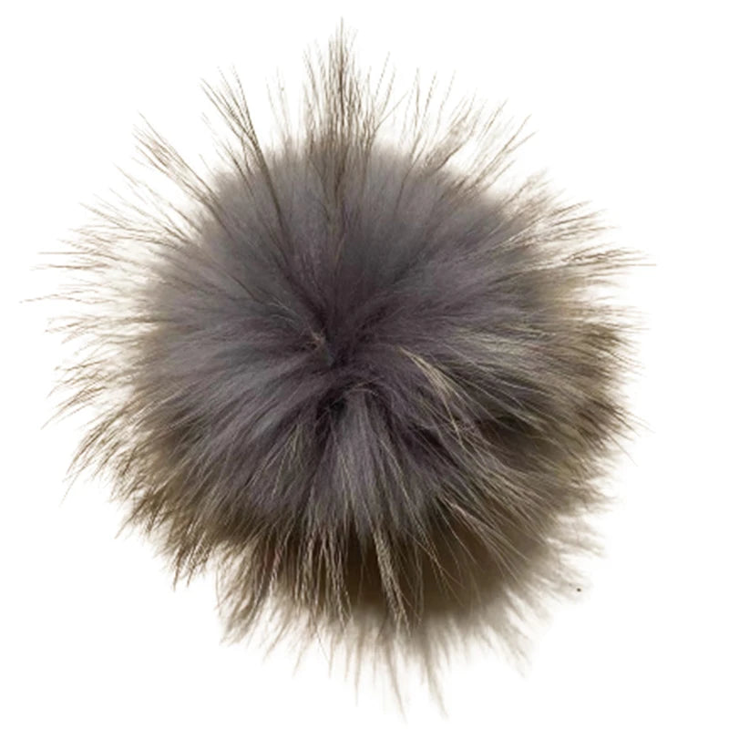 Luxurious DIY Natural Fox & Raccoon Fur Pompoms for Fashion Accessories - Perfect for Hats, Bags, Shoes, and Scarves.