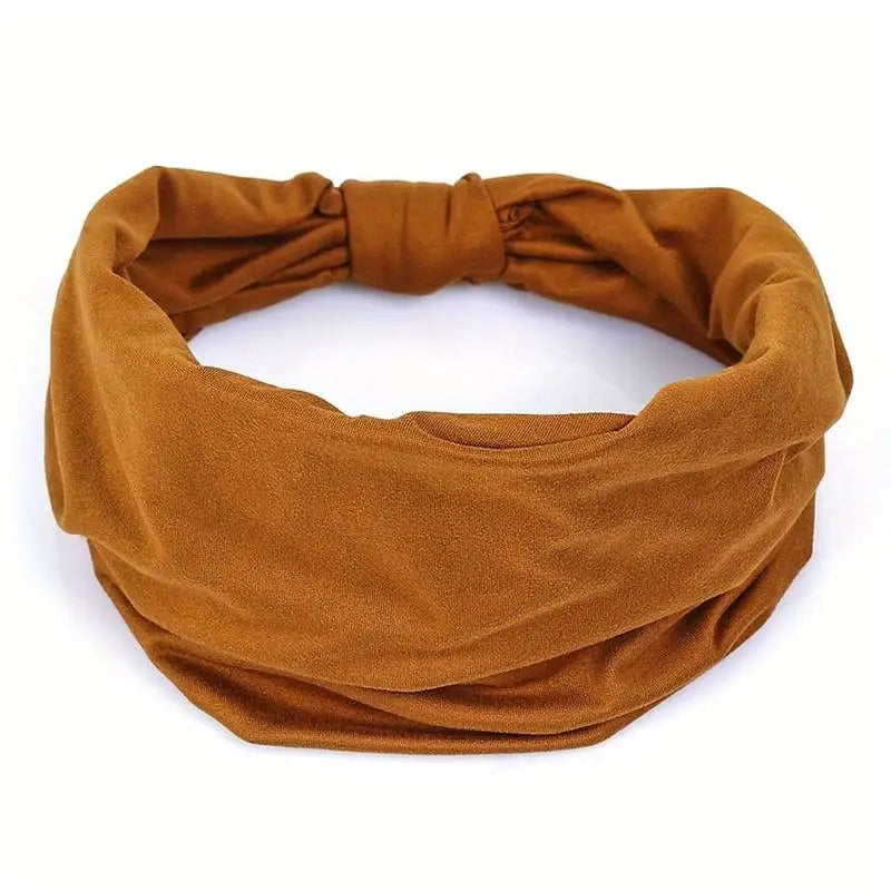 Solid Cotton Wide Headband for Women - Bowknot Turban Hair Accessories for Makeup, Sports, and Yoga.