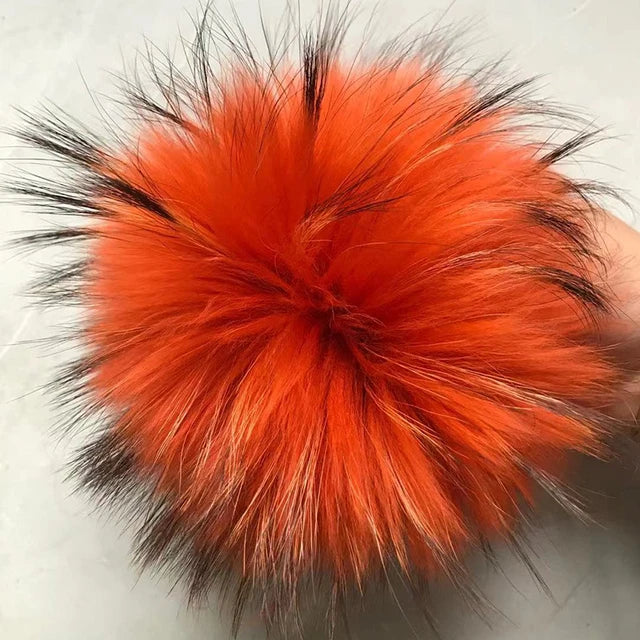 Luxurious DIY Natural Fox & Raccoon Fur Pompoms for Fashion Accessories - Perfect for Hats, Bags, Shoes, and Scarves.