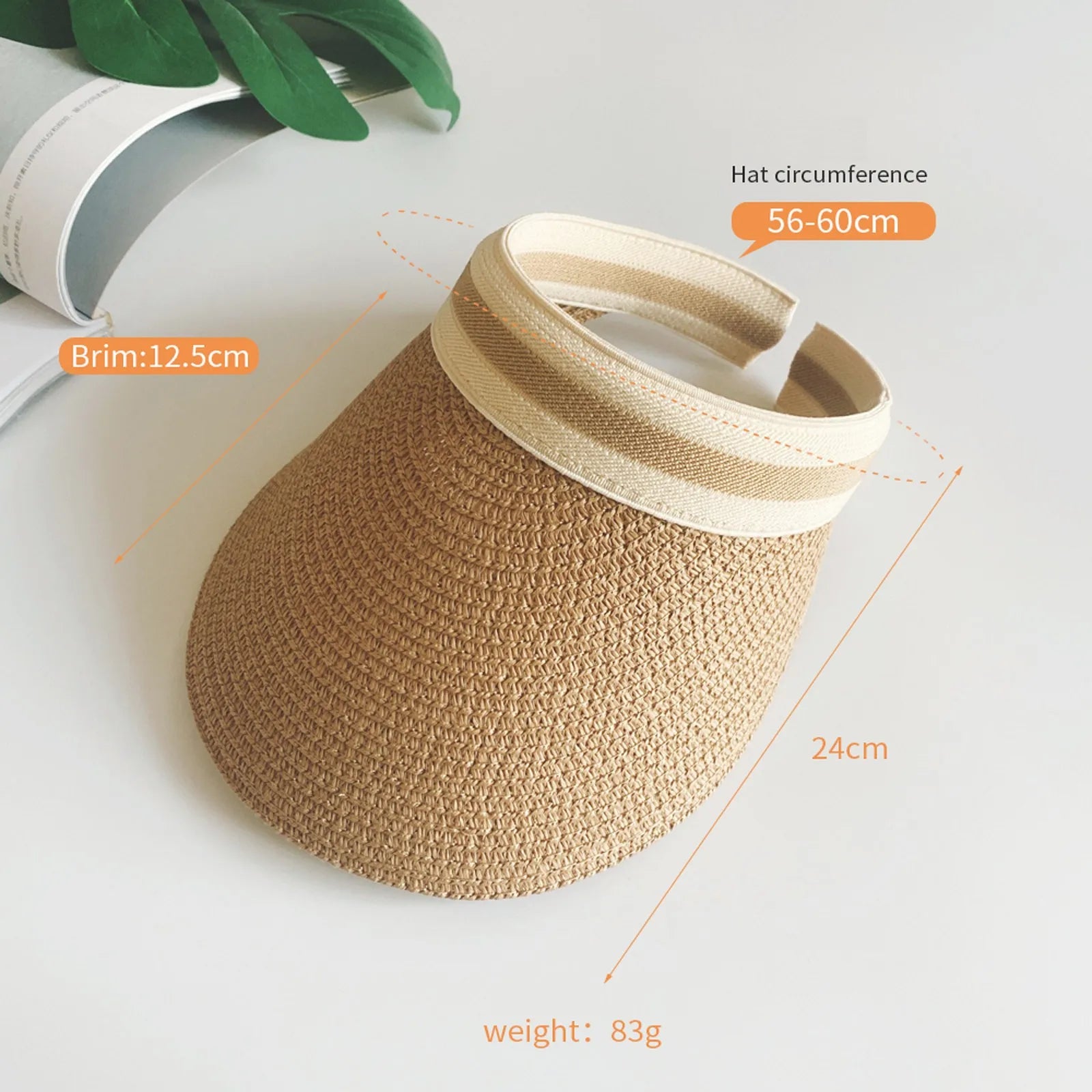 Stylish Foldable Wide Straw Sun Visor Hat for Women - Perfect for Beach, Camping, and Outdoor Activities.