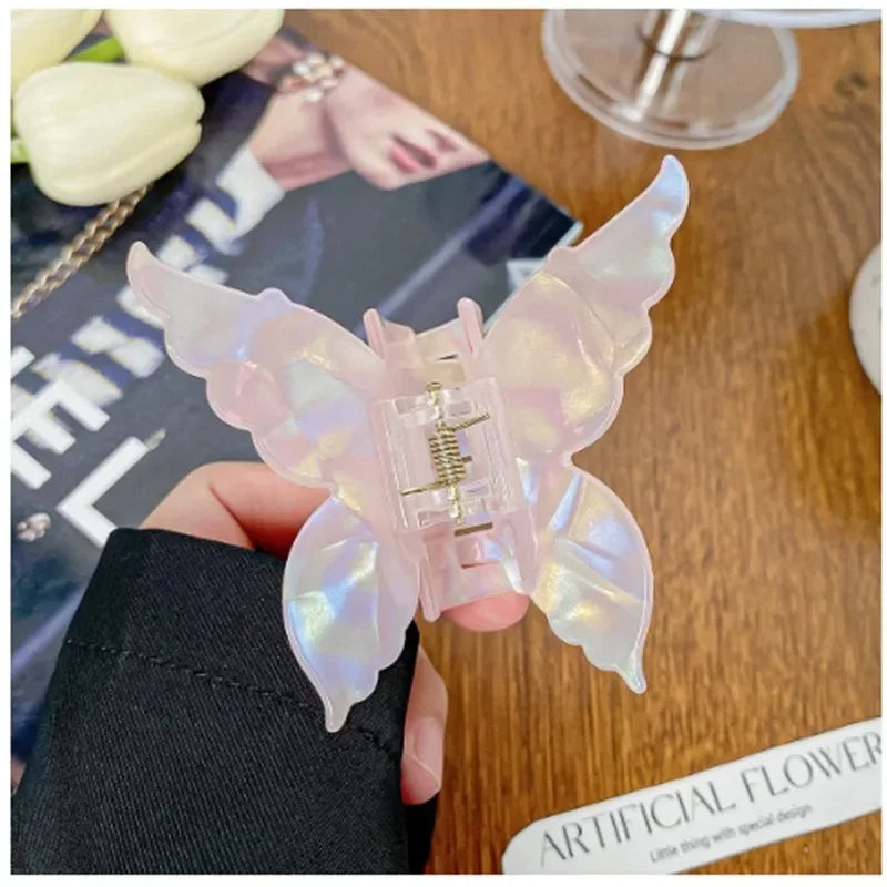 Chic French-Inspired Mermaid Butterfly Hair Claw Clip for Women - Stylish Imitation Vinegar Design