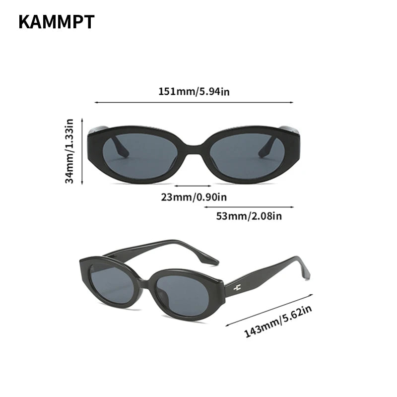 KAMMPT Retro Oval Women's Sunglasses - Trendy Designer Eyewear with UV400 Protection and Gradient Lenses.