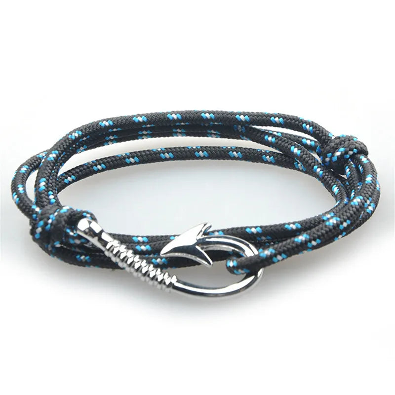 Clearance Sale Viking Hook Buckle Braided Rope Chain Bracelet Alloy Multilayer Bracelets Homme for Men Hands Jewelry Gift.