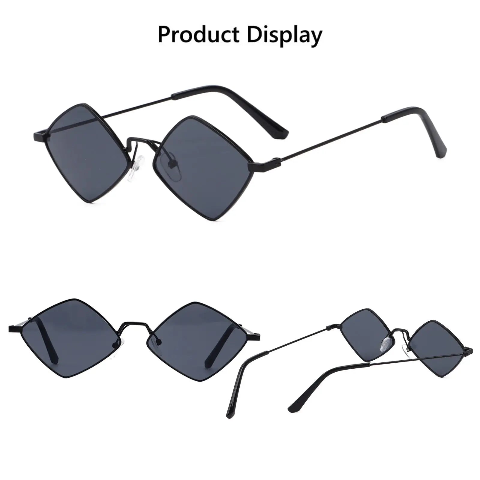 Trendy Retro Diamond-Shaped UV Protection Sunglasses for Men and Women with Metal Frame - Unisex Quadrilateral Shades.