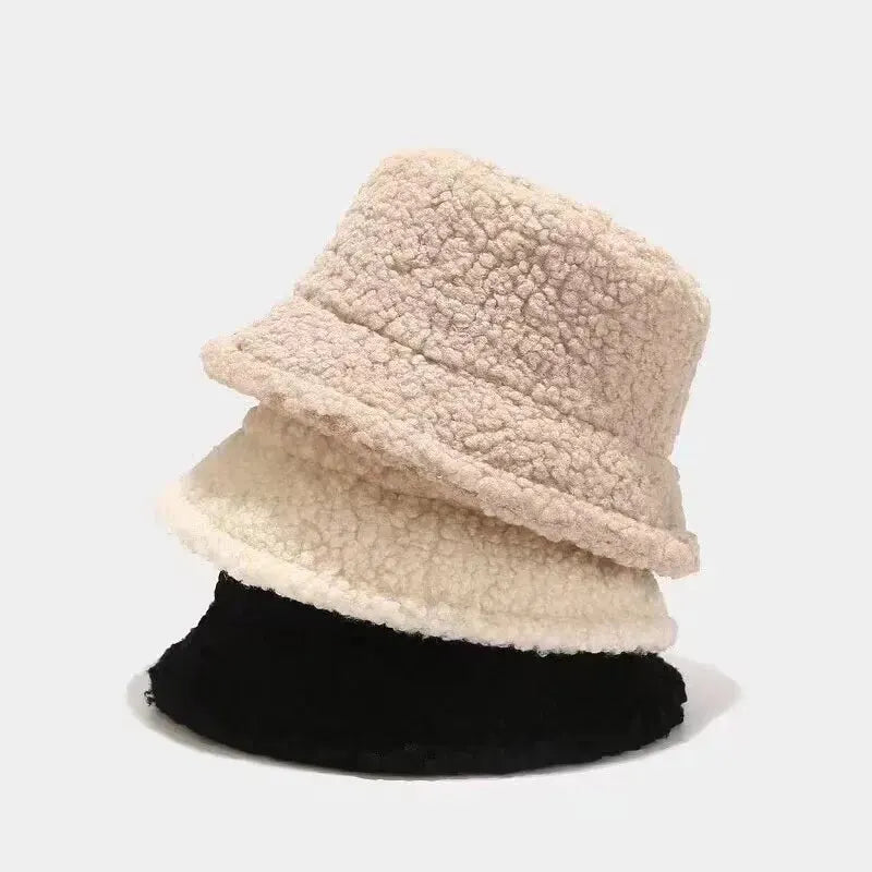 Unisex Wool Bucket Hat - Warm Fisherman Cap for Autumn and Winter Outdoor Activities.