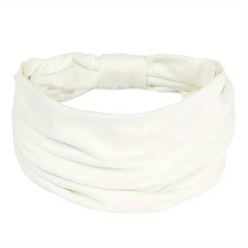 Solid Cotton Wide Headband for Women - Bowknot Turban Hair Accessories for Makeup, Sports, and Yoga.