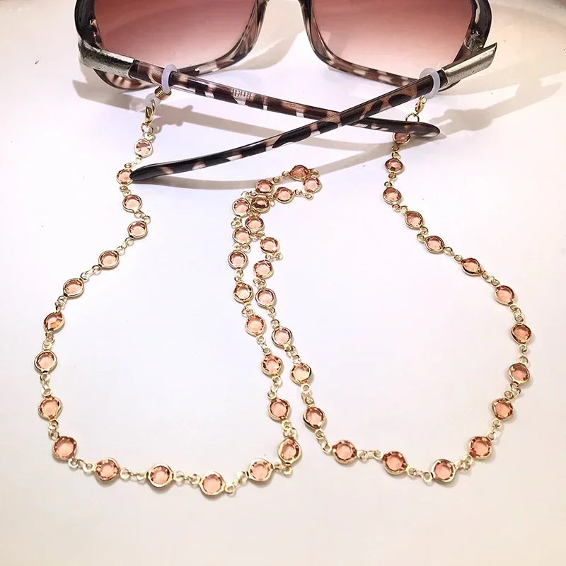 Vibrant Crystal Bead Eyewear Chain for Women - Stylish Glasses Holder and Sunglasses Strap Gift.