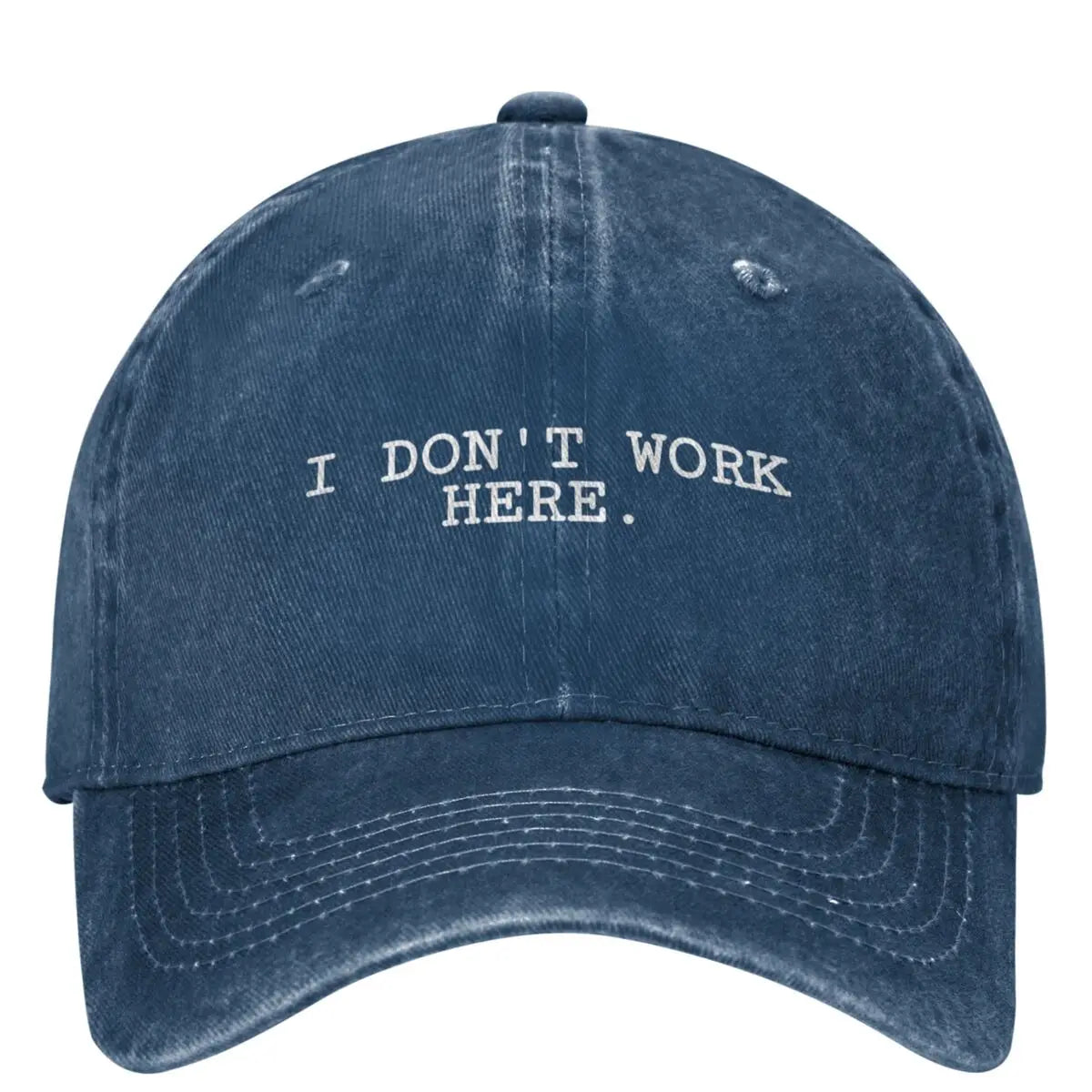 I DON'T WORK HERE Funny Trucker Hat - Unisex Casual Baseball Cap for Teens, Perfect for Summer Outdoor Activities.