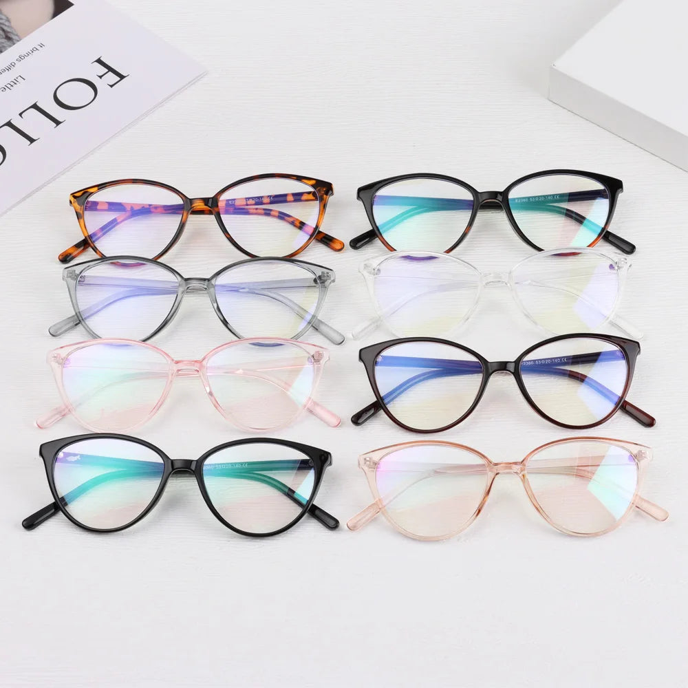 Trendy Retro Cat Eye Blue Light Blocking Glasses Unisex with UV Protection and Anti-Reflective Lenses