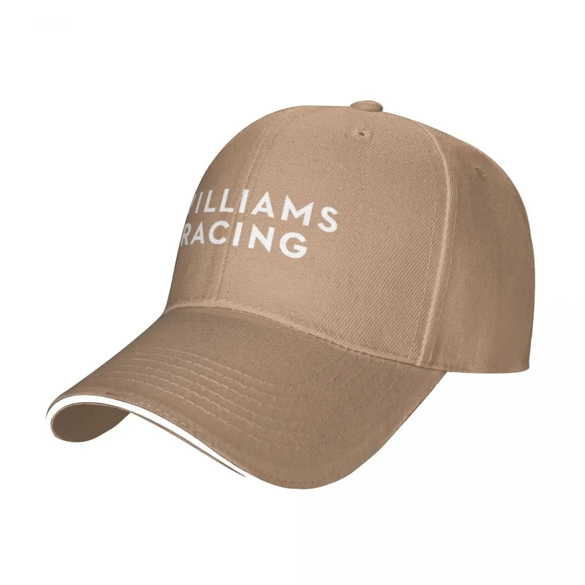 Unisex White Williams Racing F1 Sport Baseball Cap - Adjustable Casual Trucker Hat for Beach and Hip Hop Style.