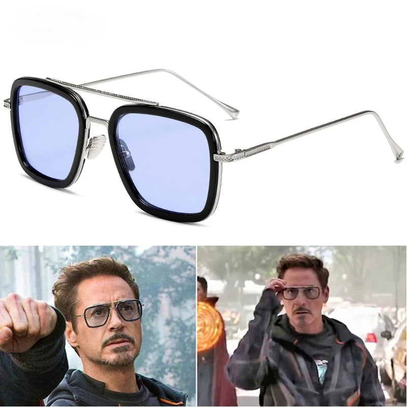 Chic Retro Square Sunglasses for Men and Women Inspired by Tony Stark.