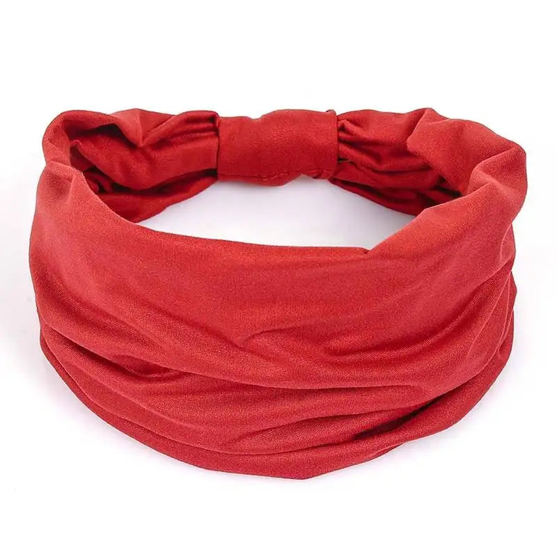 Solid Cotton Wide Headband for Women - Bowknot Turban Hair Accessories for Makeup, Sports, and Yoga.