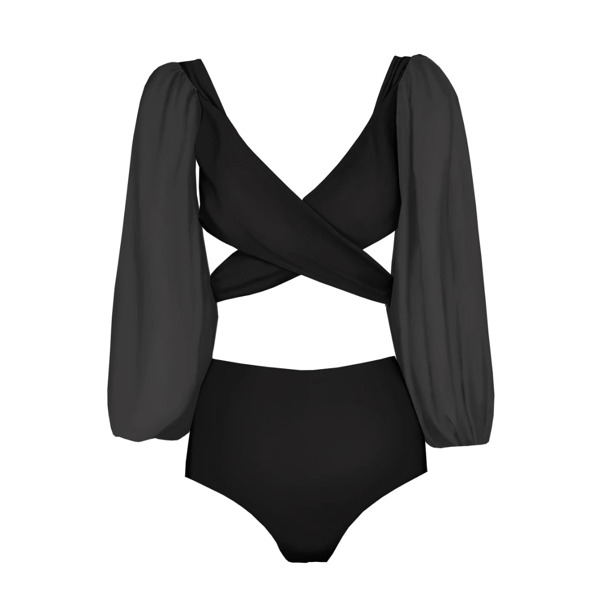 2024 New Long Sleeve Swimwear Mesh Bikinis Separate Swimsuit Swimming Suits Bathing Suit Summer Beachwear.