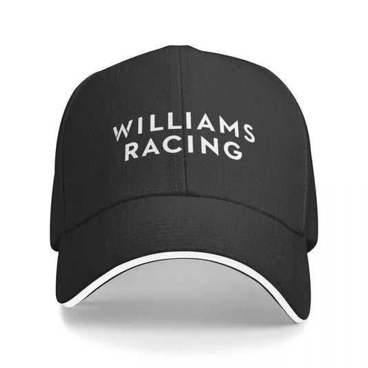 Unisex White Williams Racing F1 Sport Baseball Cap - Adjustable Casual Trucker Hat for Beach and Hip Hop Style.