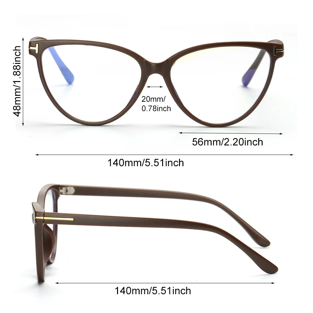 Trendy Retro Cat Eye Blue Light Blocking Glasses Unisex with UV Protection and Anti-Reflective Lenses