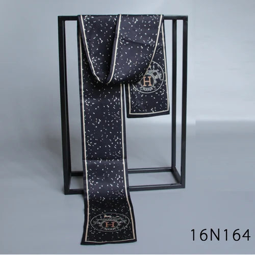 Elegant Double-Sided Hangzhou Silk Scarf for Men – Trendy Geometric Design for Autumn & Winter.