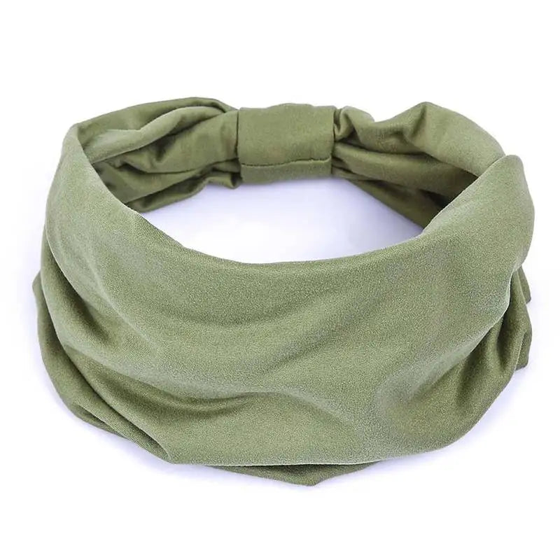 Solid Cotton Wide Headband for Women - Bowknot Turban Hair Accessories for Makeup, Sports, and Yoga.