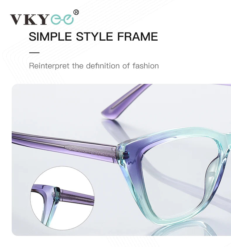 Stylish VKYEE Cat-Eye Reading Glasses for Women with Customizable Photochromic Lenses and Anti-Blue Light Protection PFD2148.