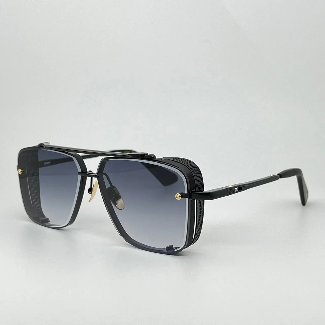 LIMTED EDITION M Six Men's Vintage Metal Sunglasses with Frameless UV 400 Lens - Stylish Square Design.