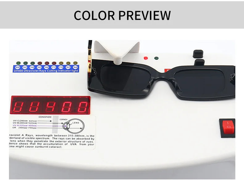 Vintage-Inspired Rectangle Sunglasses for Men and Women - Luxury Designer Black UV400 Eyewear.