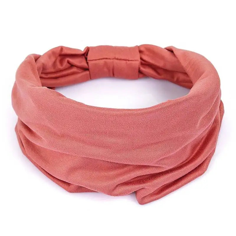 Solid Cotton Wide Headband for Women - Bowknot Turban Hair Accessories for Makeup, Sports, and Yoga.