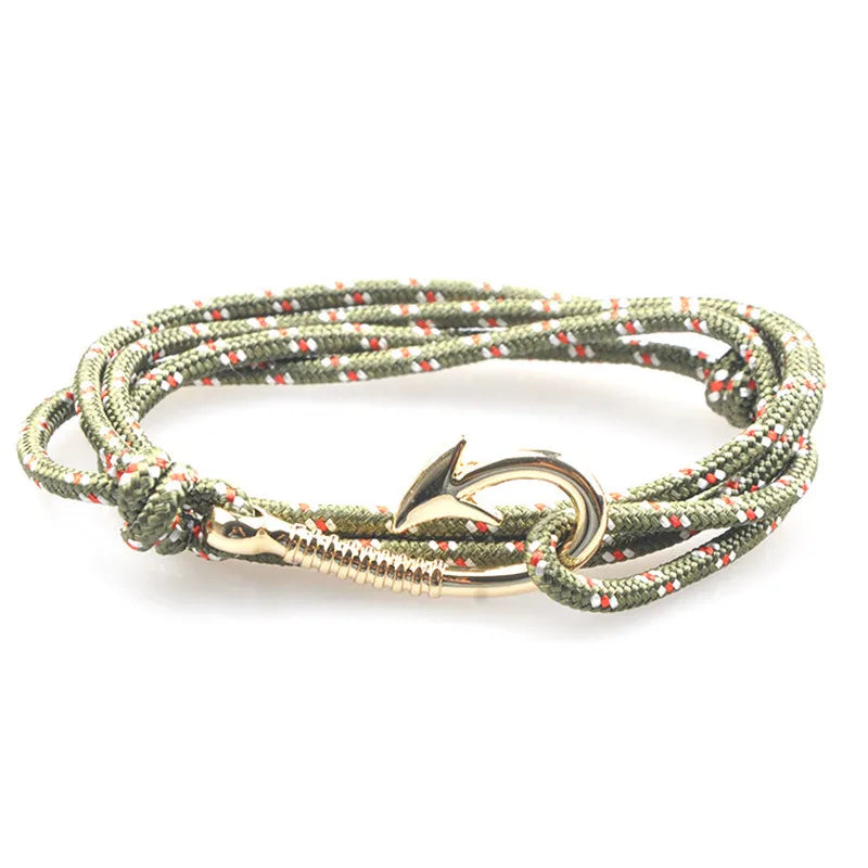 Clearance Sale Viking Hook Buckle Braided Rope Chain Bracelet Alloy Multilayer Bracelets Homme for Men Hands Jewelry Gift.