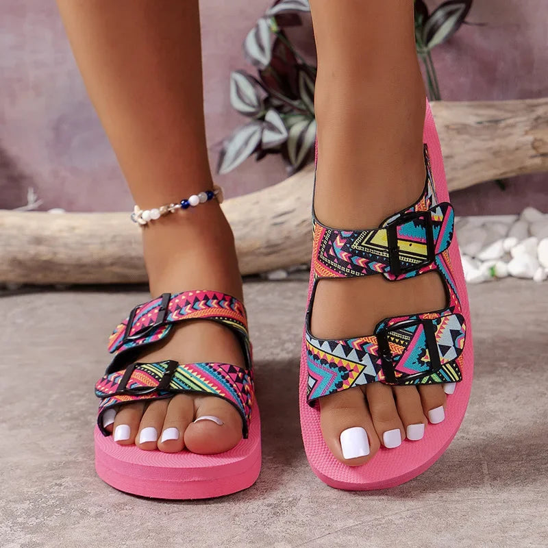 2024 Spring and Summer New plus Size Slippers Women's European and American Leisure Sandals Women.