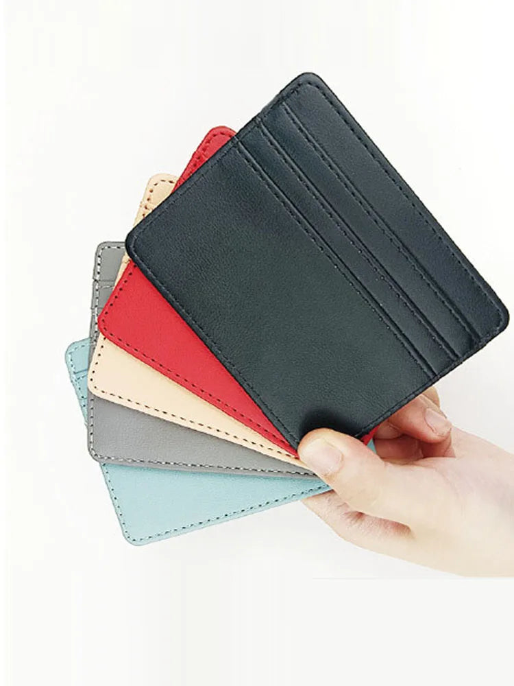 1Pc Pu Leather ID Card Holder Candy Color Bank Credit Card Box Multi Slot Slim Card Case Wallet Women Men Business Card Cover.