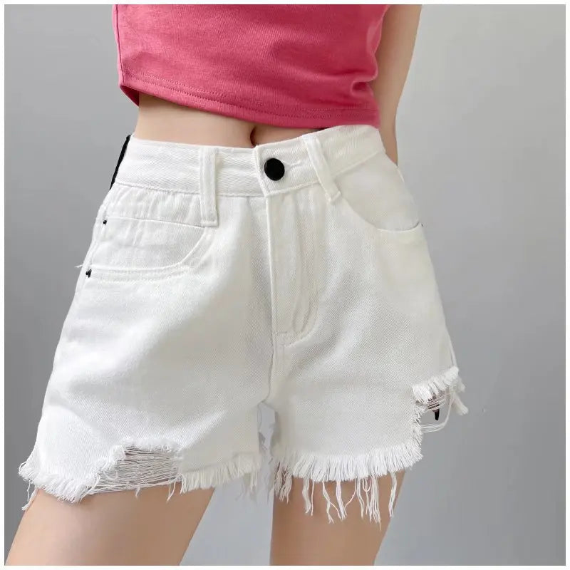 2024 Summer denim shorts for women black jeans shorts women distressed short mujer white jean shorts ripped y2k streetwear - Elevate Your Body