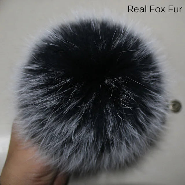 Luxurious DIY Natural Fox & Raccoon Fur Pompoms for Fashion Accessories - Perfect for Hats, Bags, Shoes, and Scarves.