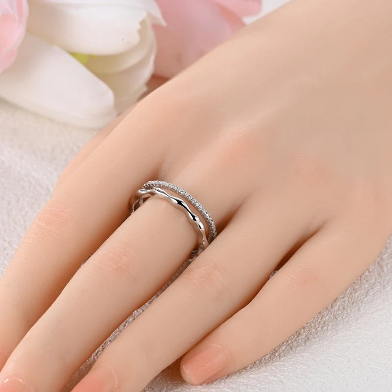 2024 New 925 Silver Ring Rose in Bloom Ring Love Mom Finger Ring Women Mother's Day Fine Jewelry Gift.