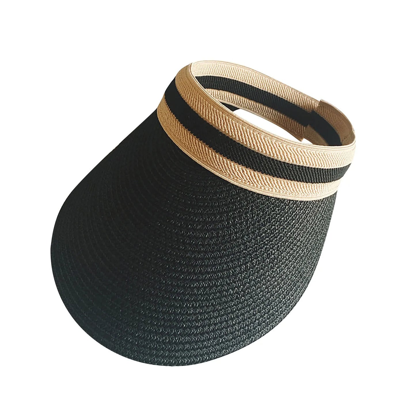 Stylish Foldable Wide Straw Sun Visor Hat for Women - Perfect for Beach, Camping, and Outdoor Activities.