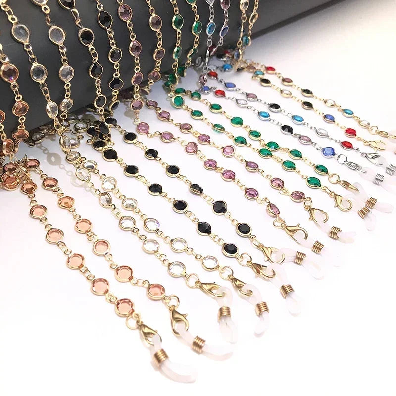 Vibrant Crystal Bead Eyewear Chain for Women - Stylish Glasses Holder and Sunglasses Strap Gift.