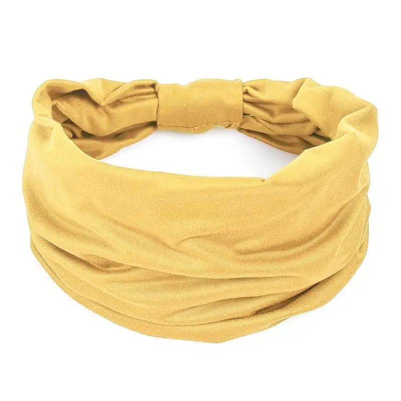 Solid Cotton Wide Headband for Women - Bowknot Turban Hair Accessories for Makeup, Sports, and Yoga.