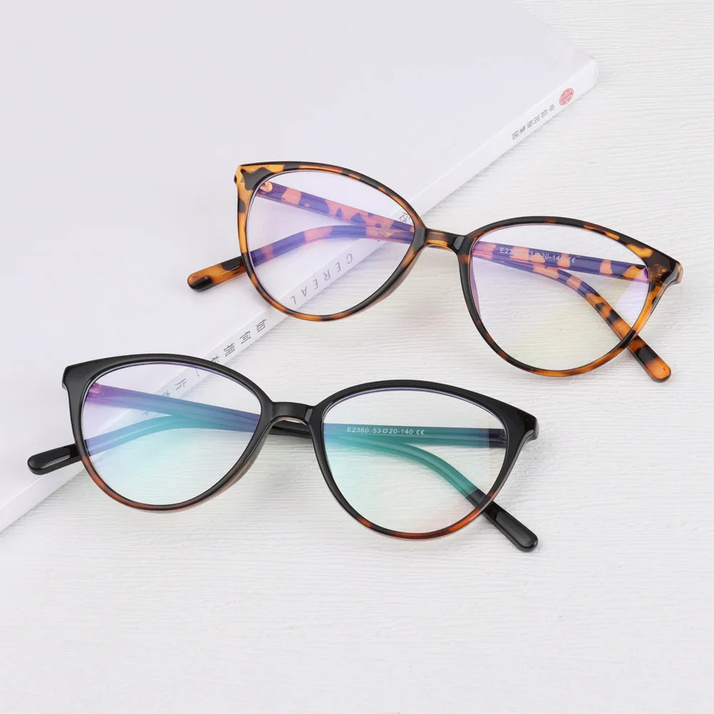 Trendy Retro Cat Eye Blue Light Blocking Glasses Unisex with UV Protection and Anti-Reflective Lenses