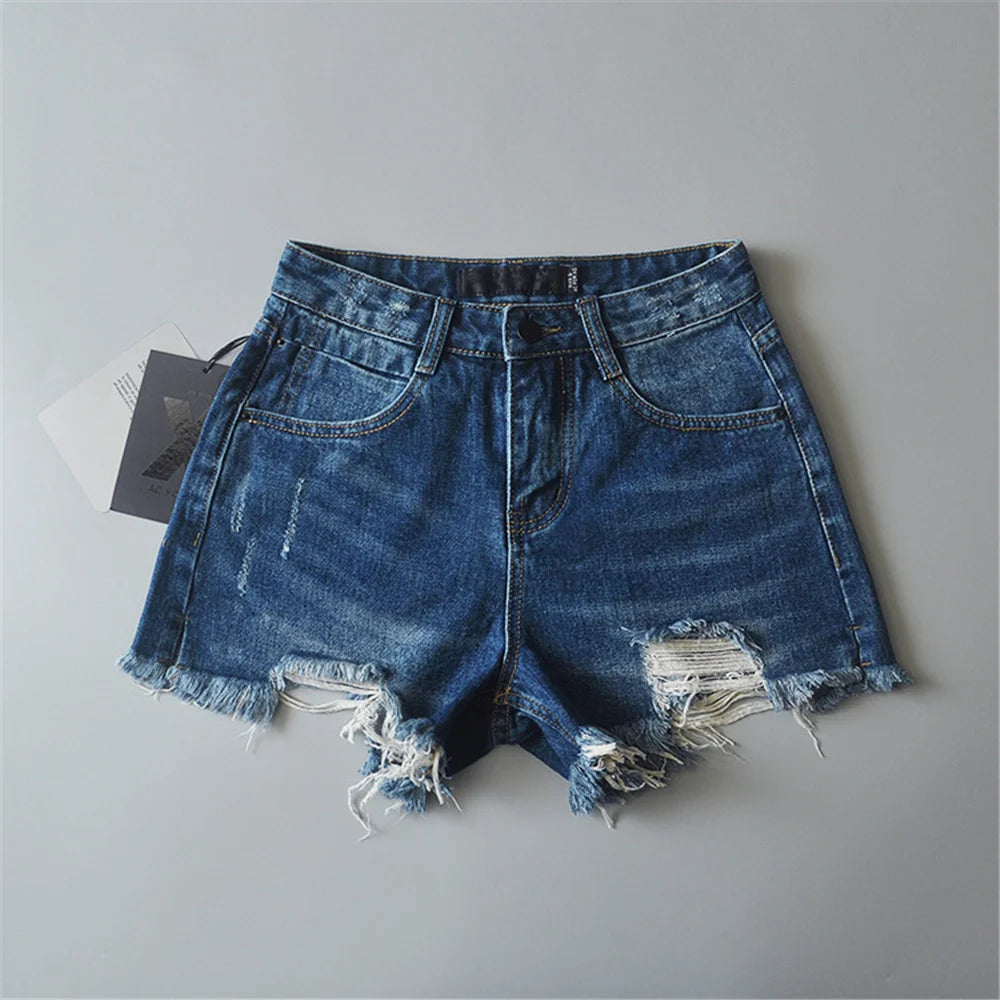 2024 Summer denim shorts for women black jeans shorts women distressed short mujer white jean shorts ripped y2k streetwear.