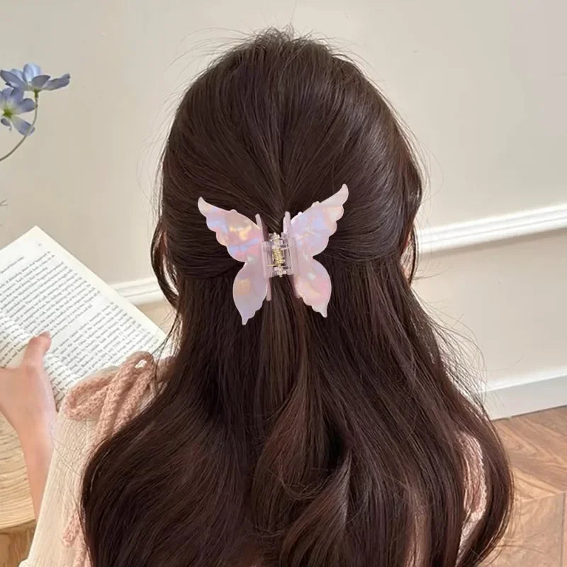 Chic French-Inspired Mermaid Butterfly Hair Claw Clip for Women - Stylish Imitation Vinegar Design.