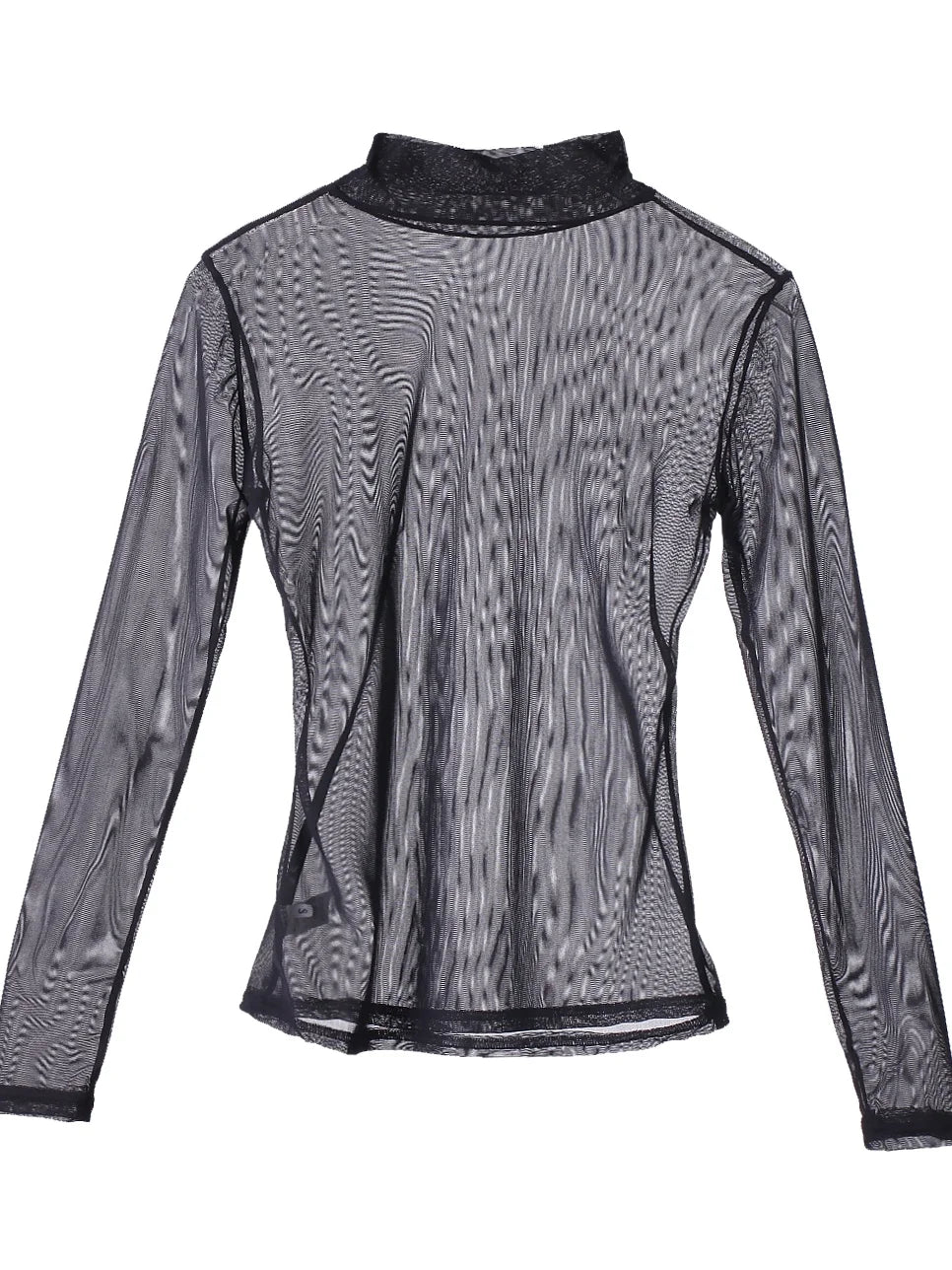 Women Sheer Mesh Fish Net Blouse Ladies Slim Long Sleeve Turtle Neck See-Through Mesh Top Hot Sale Black Pink sexy Club shirts.