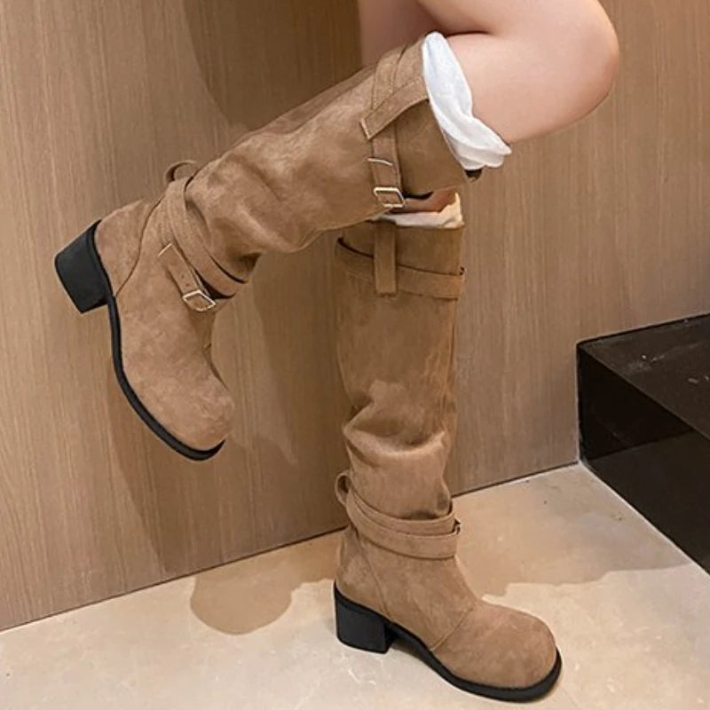 2024 High Quality Wasteland Y2k Style Vintage Detachable Boot Barrel Western Boots for Women   Boot Shoes 35-42.