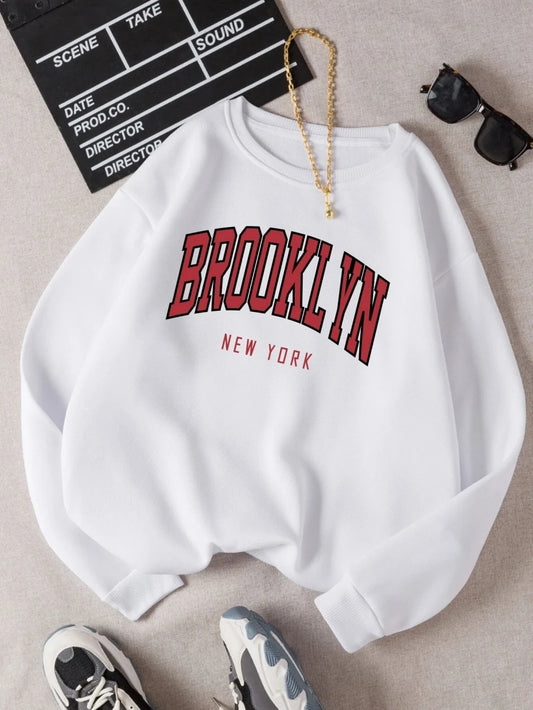 Brooklyn New Work Printed Hoodies Women Cotton Colorful Clothes  Basic Trend Hooded Tops Be Durable Harajuku Hoodie Womens.