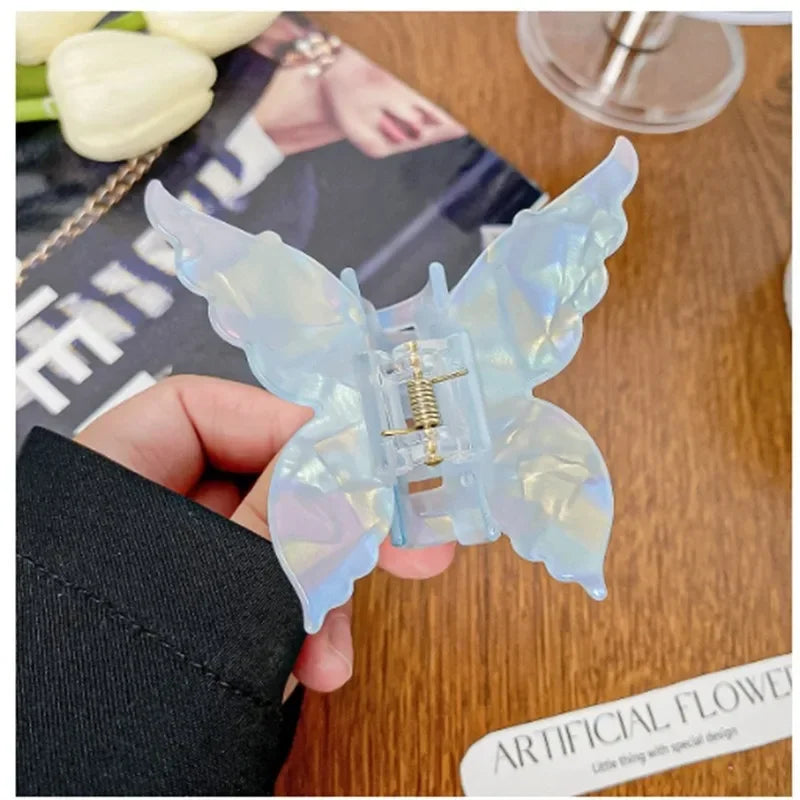 Chic French-Inspired Mermaid Butterfly Hair Claw Clip for Women - Stylish Imitation Vinegar Design