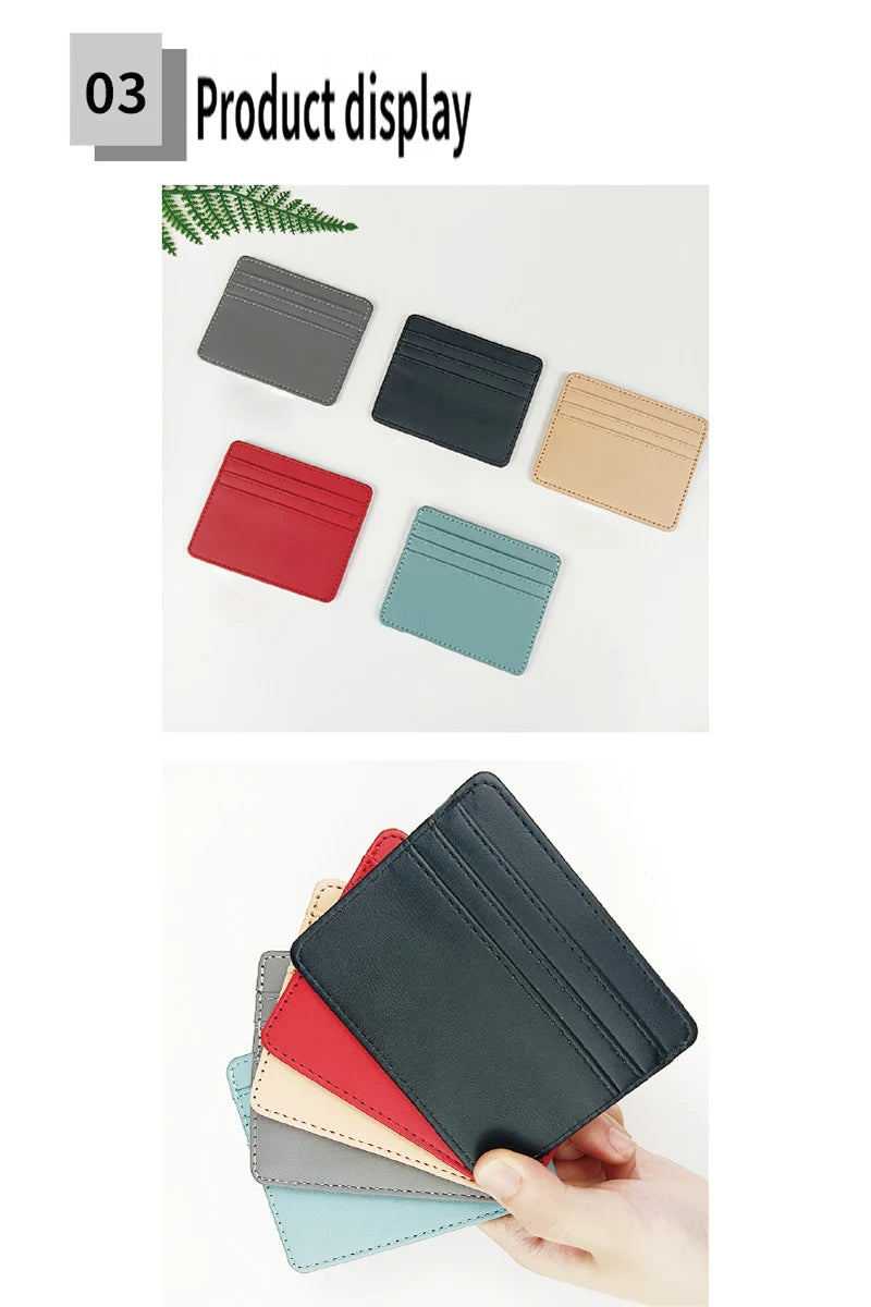 1Pc Pu Leather ID Card Holder Candy Color Bank Credit Card Box Multi Slot Slim Card Case Wallet Women Men Business Card Cover.